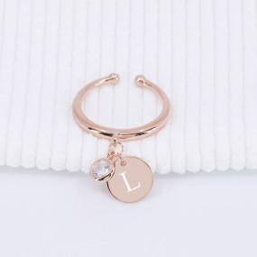 Bague charm à personnaliser Argent Rosé