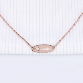 Collier identité étoile Argent ou Plaqué Or à personnaliser