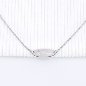 Collier identité étoile Argent ou Plaqué Or à personnaliser