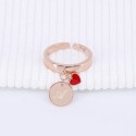 Bague coeur email rouge à personnaliser argent rose