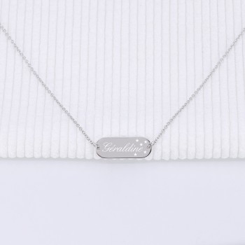 Collier plaque Céleste à personnaliser argent 925