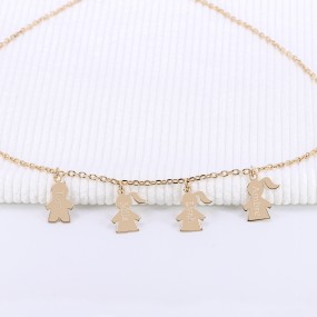 Collier personnalisé Maman / Enfant en Argent 925 ou Plaqué Or