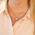 Collier personnalisé fleur de nacre en argent rosé