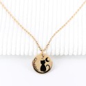 Pendentif médaille chat à personnaliser en argent 925 ou plaqué or