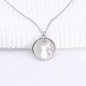 Pendentif médaille chat à personnaliser en argent 925 ou plaqué or