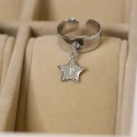 Bague pampille étoile perlée en argent 925 à personnaliser