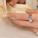 Bague pampille étoile perlée en argent 925 à personnaliser