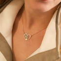 Collier 2 prenoms dans un coeur en Or 18 carat