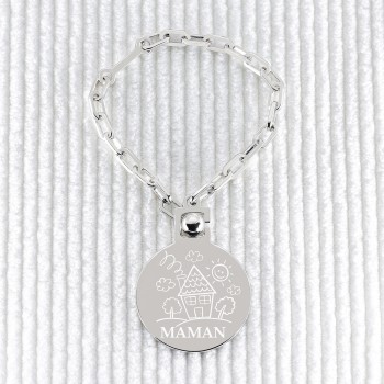 Porte clé avec dessin Maison en Argent 925