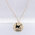 Pendentif médaille chat d'amour à personnaliser en argent 925 ou plaqué or
