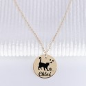 Pendentif médaille Chat d'amour à personnaliser en Argent 925 ou Plaqué Or