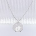 Collier empreintes de pieds en Argent 925 – Gravé avec le prénom de votre choix