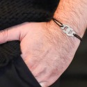 Bracelet personnalisé menottes sur cordelette en Argent 925 ou Plaqué Or