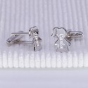 Boutons de manchette personnalisés forme garçon et fille en argent 925