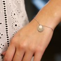 Bracelet personnalisé fleur de nacre en argent 925 ou plaqué or