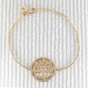 Bracelet arbre de vie prénom en plaqué or