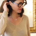Collier prénom découpé coeur rouge en argent 925 ou plaqué or