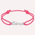 Bracelet prénom découpé sur cordon en Argent 925 ou Plaqué Or