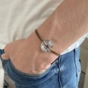 Bracelet cordon jeton personnalisé en Argent 925 ou Plaqué Or