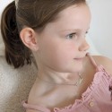 Collier prénom découpé coeur rose en argent 925 ou plaqué or