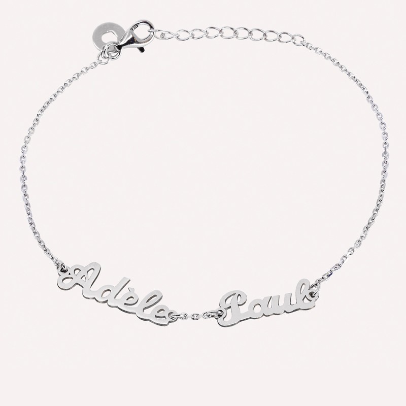 Bracelet personnalisé prénom sur chaine en argent 925 ou plaqué or