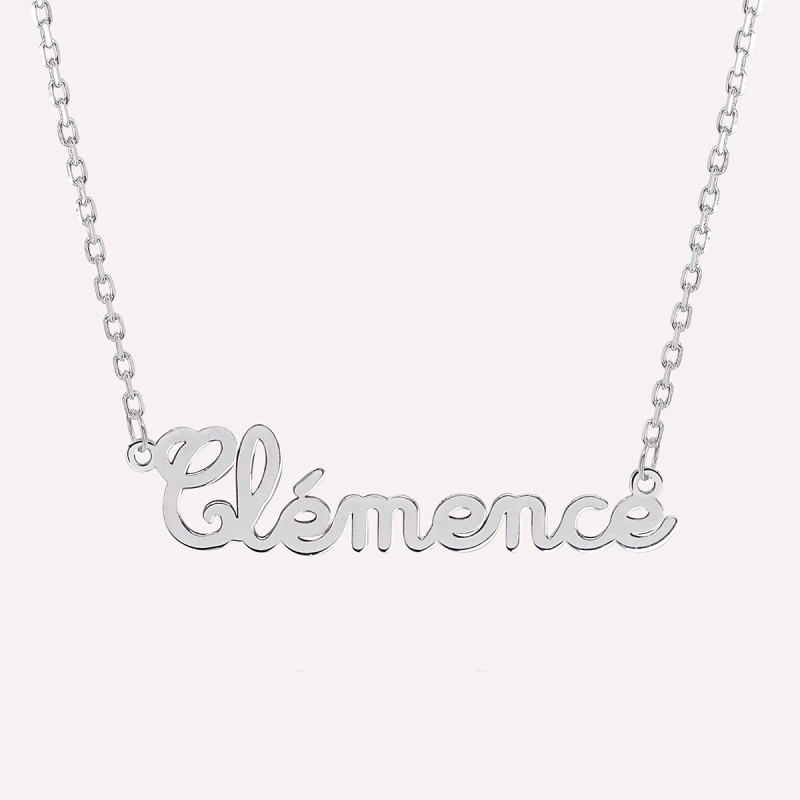Collier prénom découpé lettre enfantine en argent 925 ou plaqué or