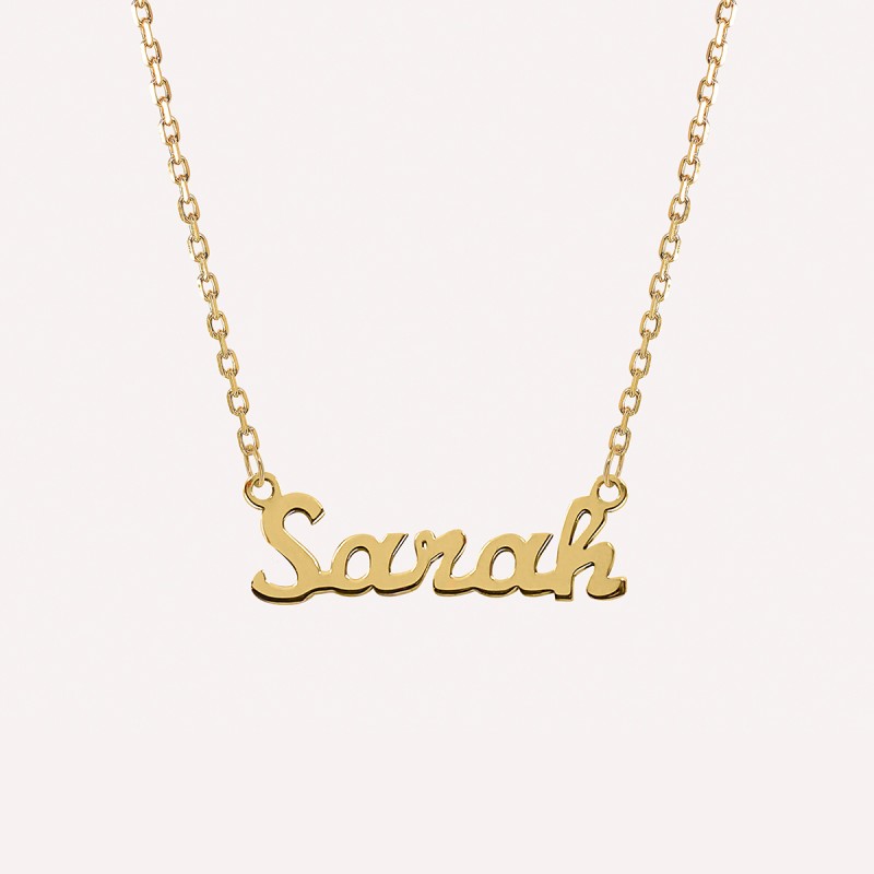Collier prénom personnalisé en or 18 carats lettre script