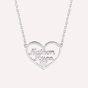 Collier 2 prénoms découpés dans un coeur en Argent 925