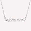 Collier prénom découpé ailes d'ange en Argent 925 ou Plaqué Or