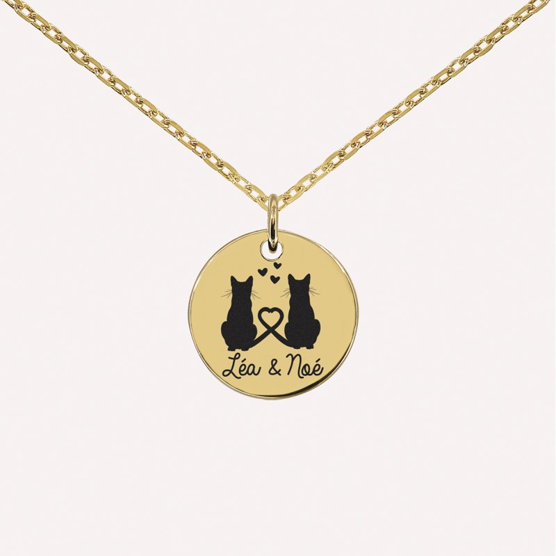 Pendentif personnalisé Mes petits chats en argent 925