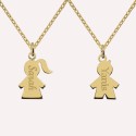 Pendentif garçon/fille personnalisé en argent 925 ou plaqué or