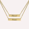 Collier double chaîne à graver en argent ou plaqué or
