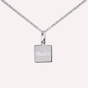 Pendentif médaille carrée personnalisée en argent 925 ou plaqué or