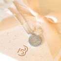 Collier personnalisé fleur de nacre en argent rosé