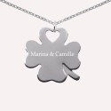 Pendentif personnalisé trèfle porte-bonheur en argent ou plaqué or