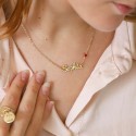 Collier prénom découpé coeur rouge en argent 925 ou plaqué or