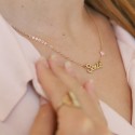 Collier prénom découpé coeur rose en argent 925 ou plaqué or