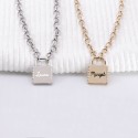 Collier personnalisé cadenas carré en argent 925 ou plaqué or
