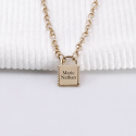 Collier personnalisé cadenas carré en argent 925 ou plaqué or