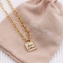 Collier personnalisé cadenas carré en argent 925 ou plaqué or