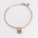 Bracelet personnalisé cadenas carré en argent ou plaque or