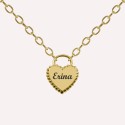 Collier cadenas coeur en argent ou plaque or à personnaliser