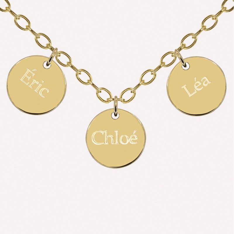Collier Pastilles à personnaliser en Argent 925 ou Plaqué Or