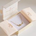 Collier prénom en arabe en argent 925, plaqué or 18k
