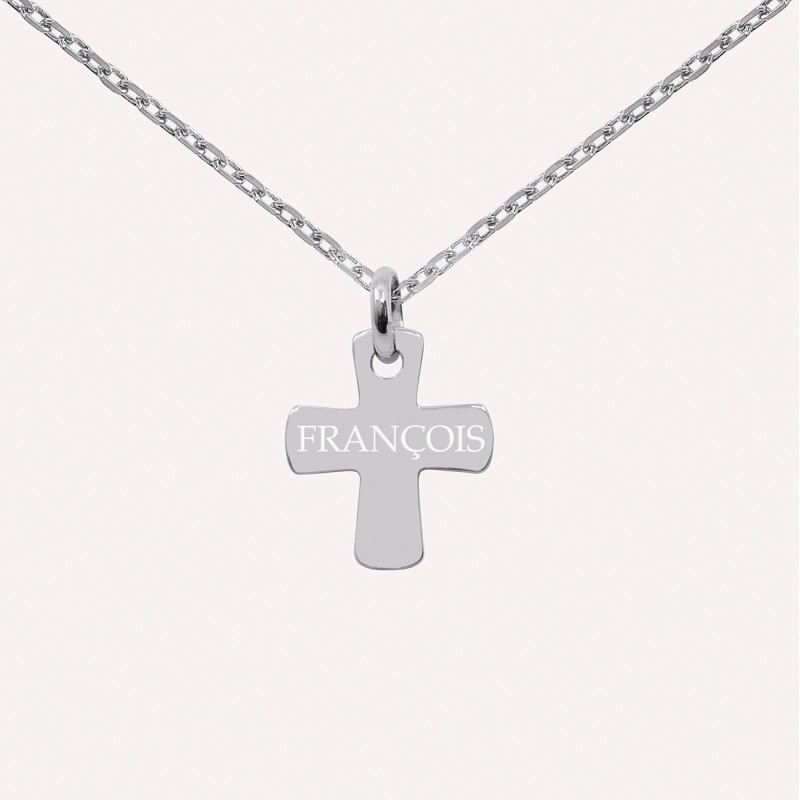 Collier personnalisé croix en argent 925 ou plaqué or