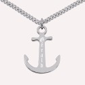 Pendentif personnalisé homme – Ancre marine gravée en argent 925