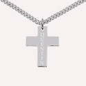 Pendentif personnalisé homme - Croix gravée en argent 925 ou plaqué or